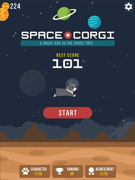 Space Corgi – Dog jumping space travel game 1