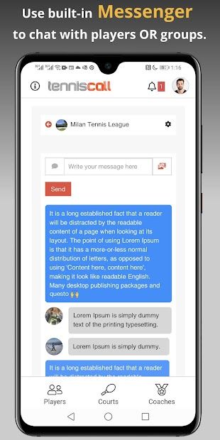 TennisCall: Tennis Player app