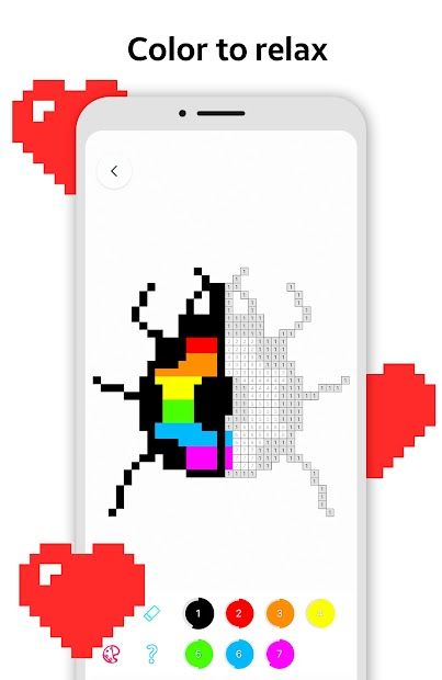 Color By Number: Pixel Art Paint By Number Book