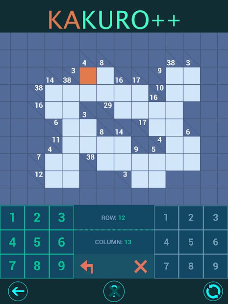 Kakuro Plus. Cross-Sums.