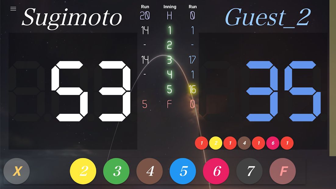 neon cue sports score board