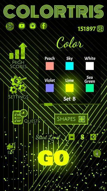 ColorTris - Classic Neon Block