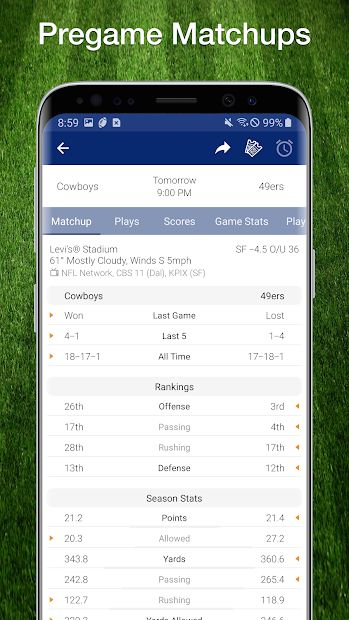Scores App: Football Live Plays, Stats 2021 Season