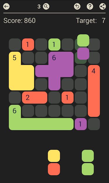 D7: pack the colored Dominoes per 7. Free game.