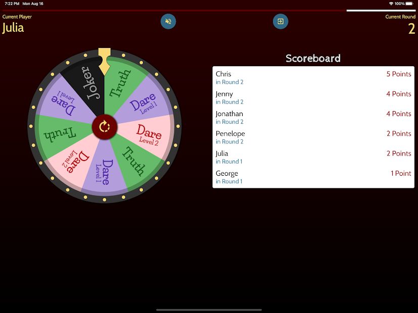 Wheel of Truth or Dare