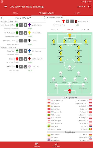 Live Scores for Admiral Bundesliga 2021/2022