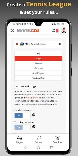 TennisCall: Tennis Player app