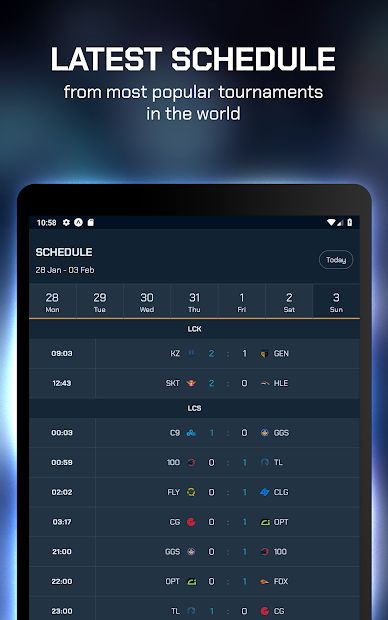 ParaScore - LoL Schedule, Scores, Standings, Stats