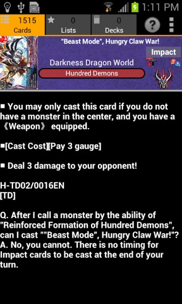 FC Buddyfight Database