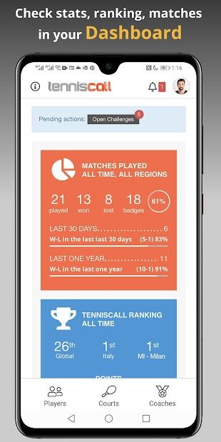 TennisCall: Tennis Player app