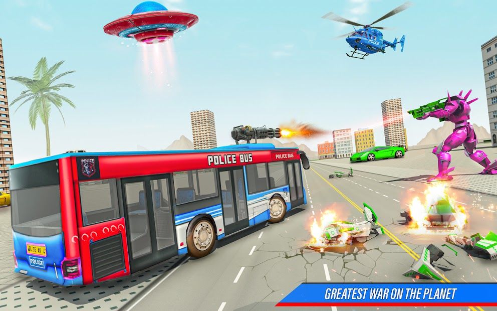 Bus Robot Car War - Robot Game