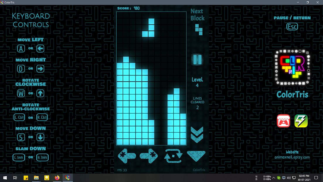 ColorTris - Classic Neon Block