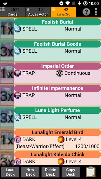 Database for Yugioh Cards
