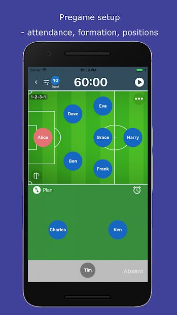 SubTime: playing time and sub tracking for coaches