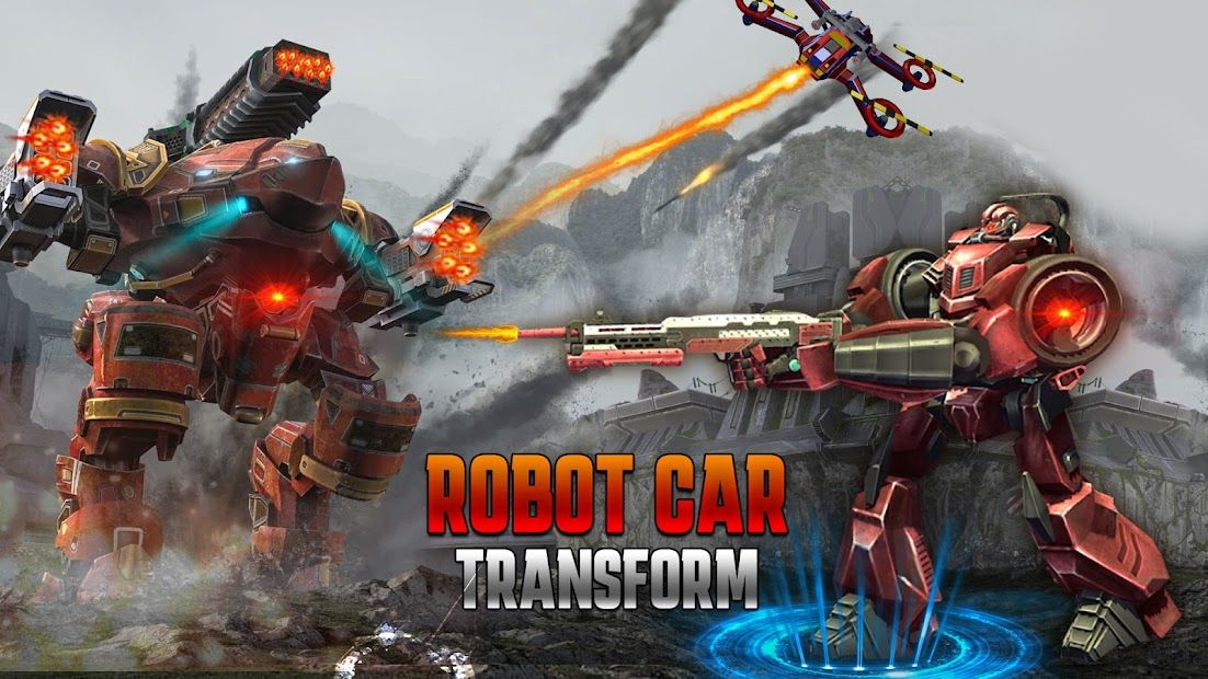Robot Formula Car Transform: Drone Shooting War