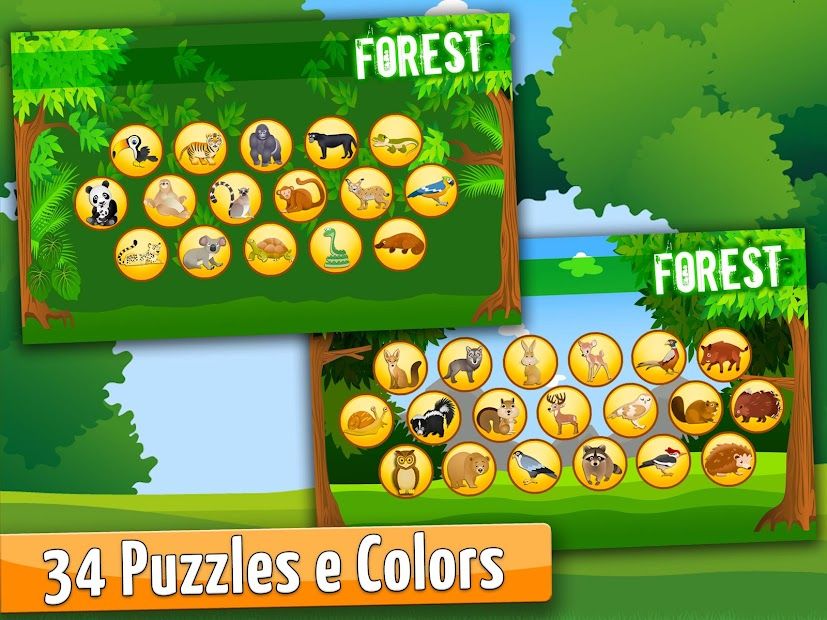 Forest - Kids Coloring Puzzles