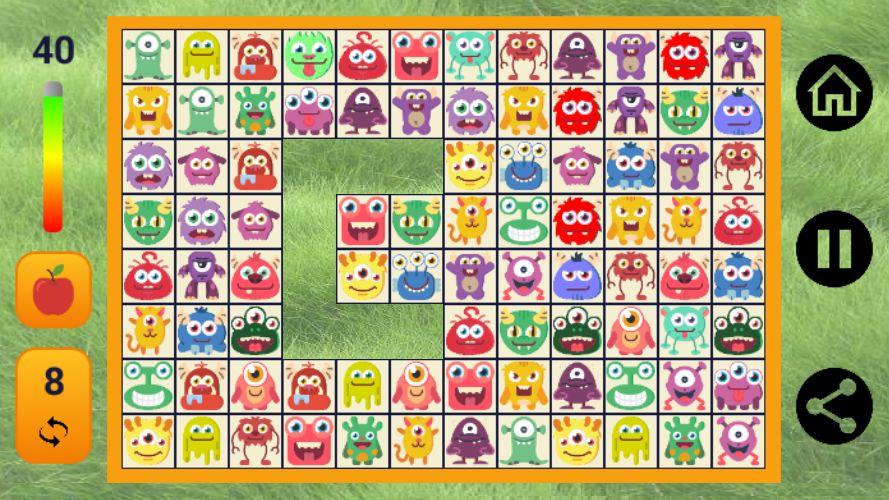 Connect: cute monsters & food