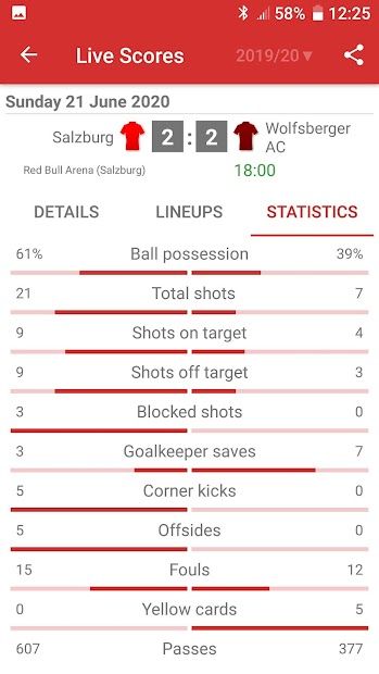 Live Scores for Admiral Bundesliga 2021/2022