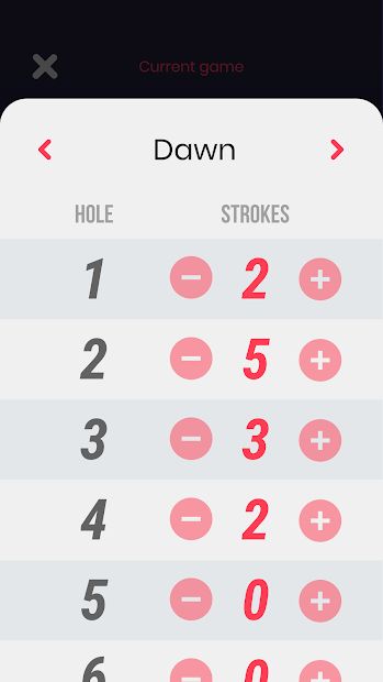 My Minigolf Scorecard X