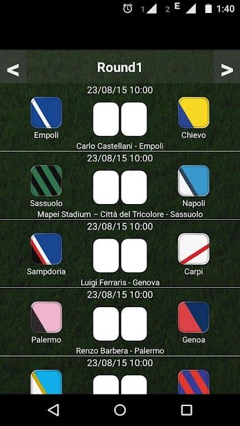 Table Italian League 21/22