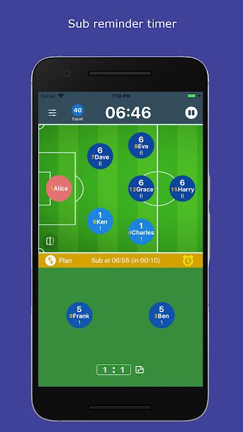 SubTime: playing time and sub tracking for coaches