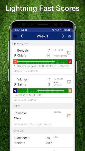 Scores App: Football Live Plays, Stats 2021 Season