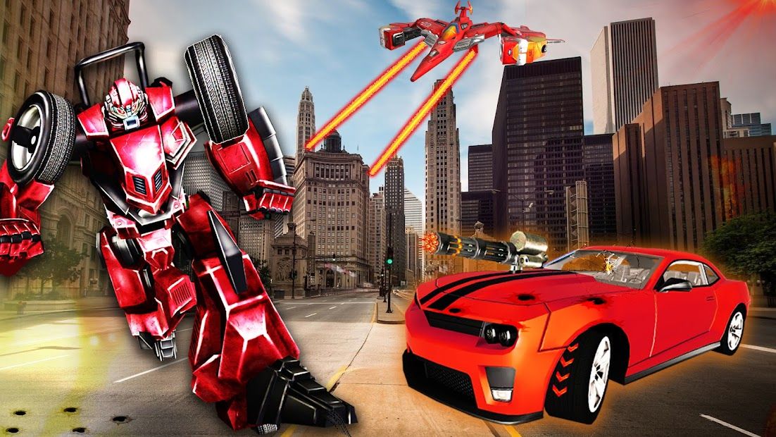 Robot Formula Car Transform: Drone Shooting War