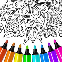 Flowers Mandala coloring book