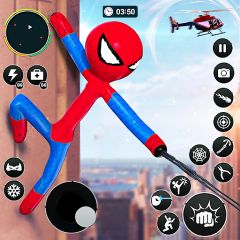 Flying Stickman Rope Hero Game