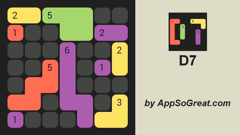 D7: pack the colored Dominoes per 7. Free game.