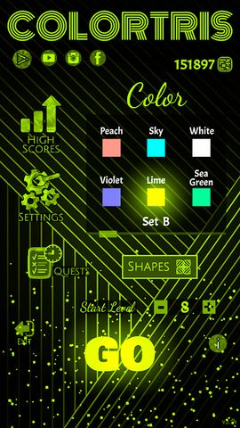 ColorTris - Classic Neon Block