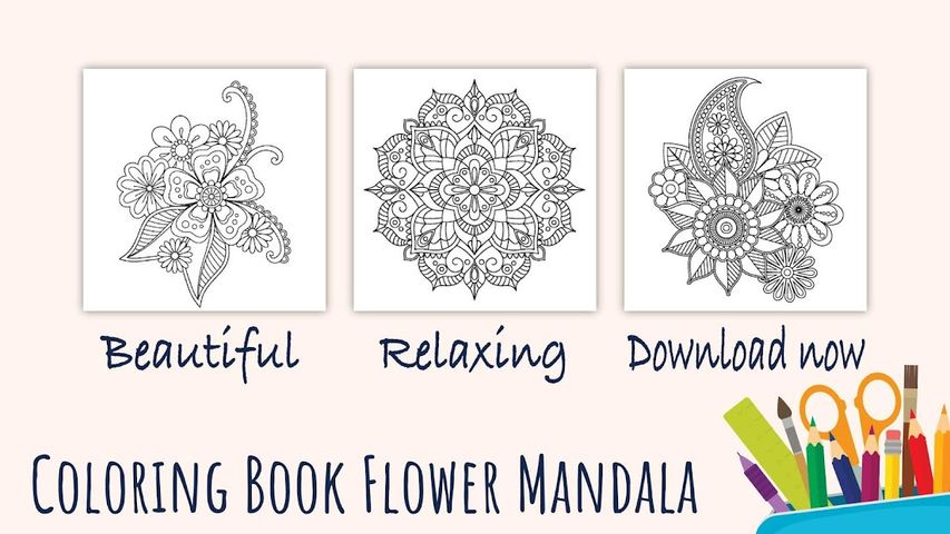 Flowers Mandala coloring book