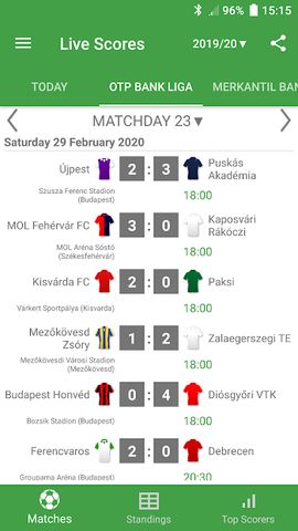 Live Scores for OTP Bank Liga 2021/2022