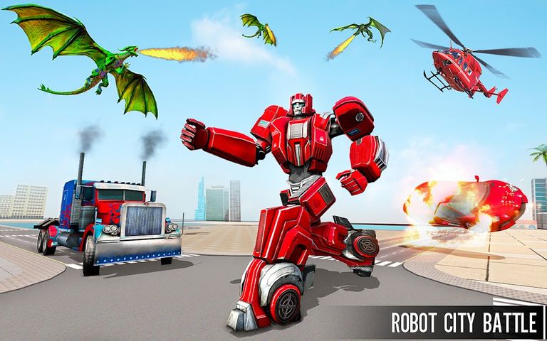 Dragon Robot Car Games 3d