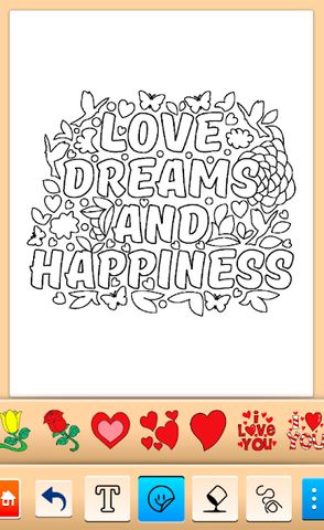 Valentines love coloring book
