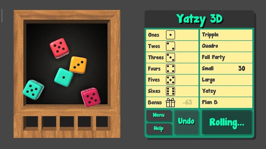 Yatzy 3D - Free Dice Game