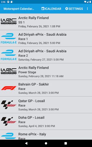 Motorsport Calendar 2022