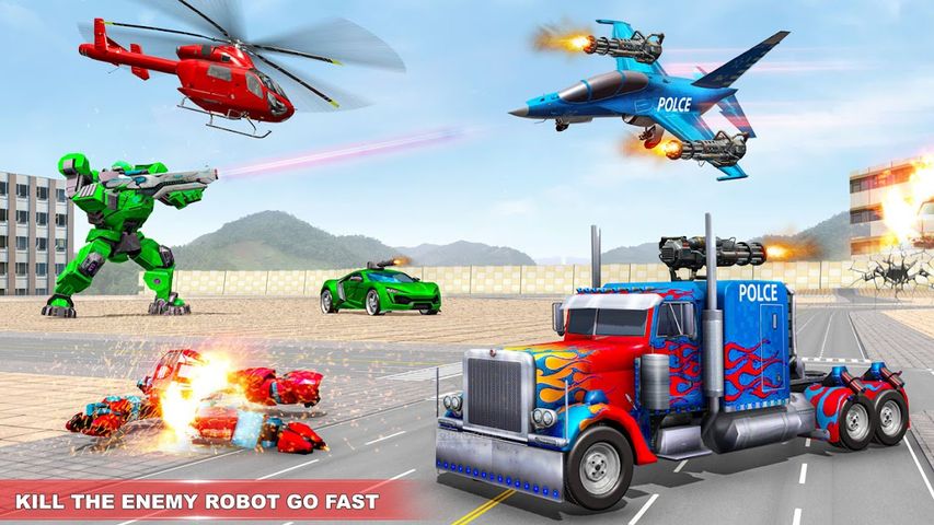 Police Truck Robot Game – Dino