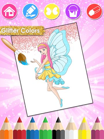 Princess Coloring Book Glitter & Girls Dress Up