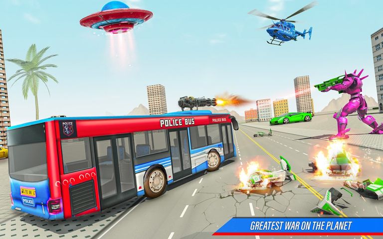 Bus Robot Car War - Robot Game