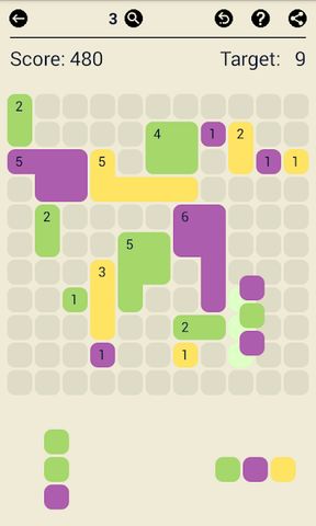 Surface Trimino: increase the area. Casual game.