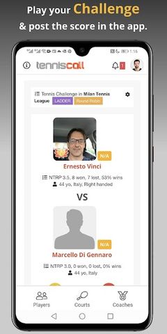 TennisCall: Tennis Player app