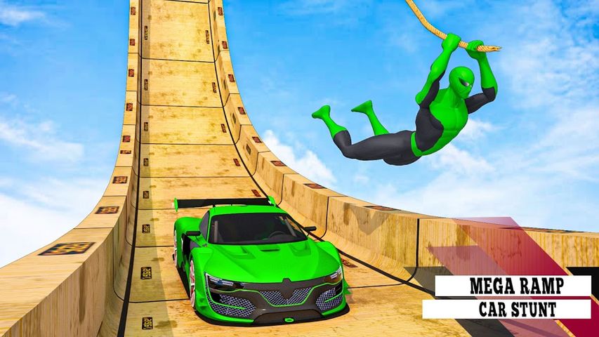 Superhero Car: Mega Ramp Games