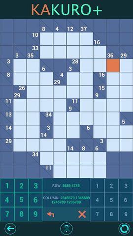 Kakuro Plus. Cross-Sums.