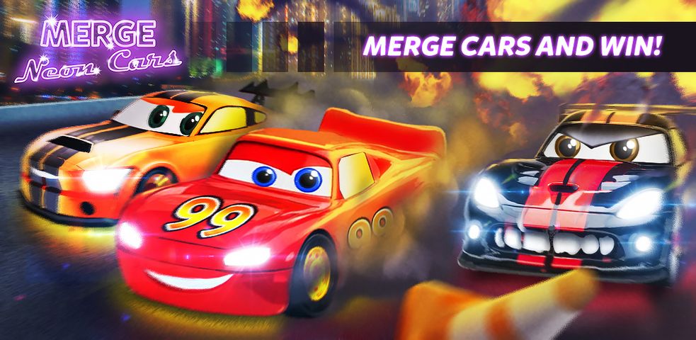 Merge Neon Car: Idle Car Merge