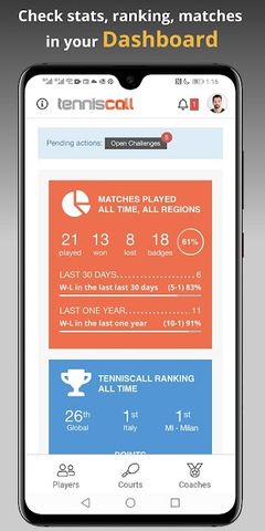 TennisCall: Tennis Player app