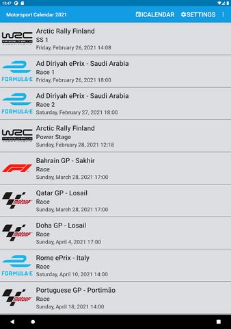 Motorsport Calendar 2022