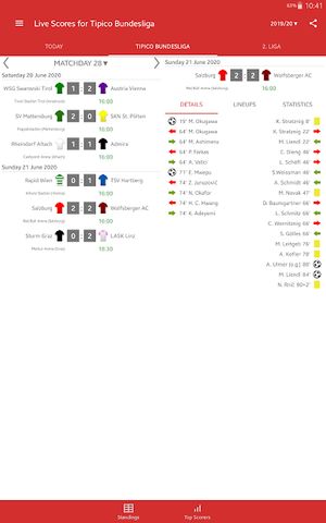 Live Scores for Admiral Bundesliga 2021/2022