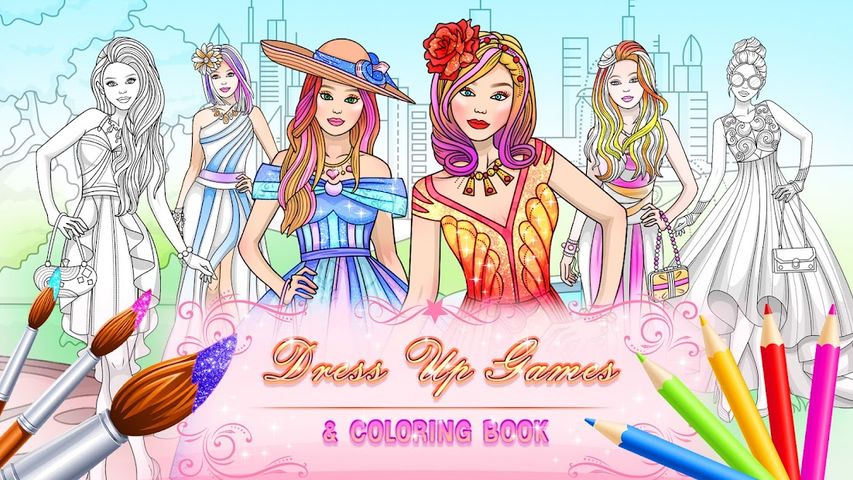Dress Up Games & Coloring Book