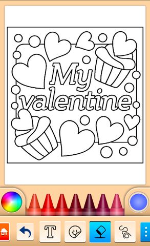 Valentines love coloring book